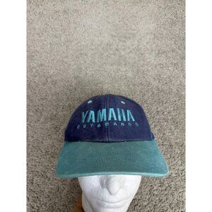 Vintage Yamaha Outboards Hat Cap Snap Back Mens One Size Blue Teal Boat 90s